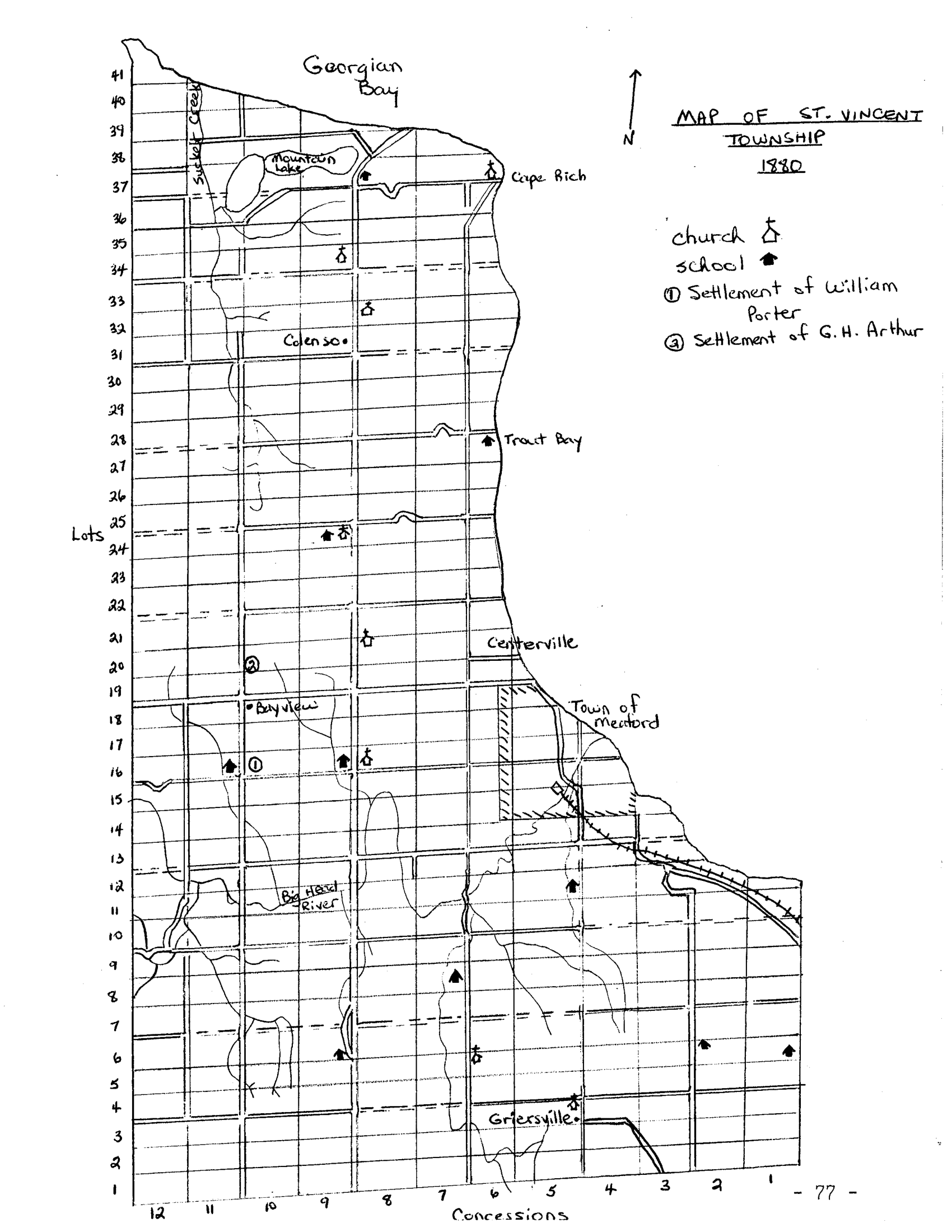 Map of St. Vincent Township, 1880