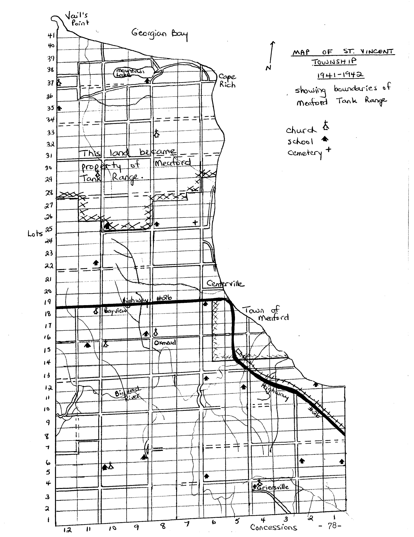 Map of St. Vincent Township, 1941-1942